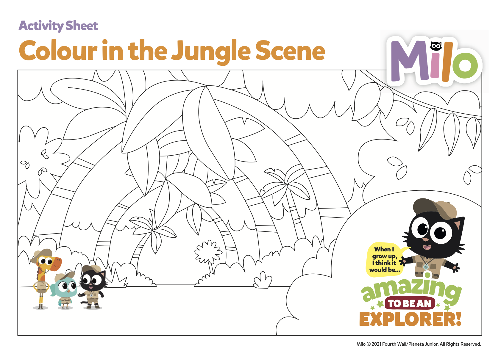 Colour In the Jungle Scene